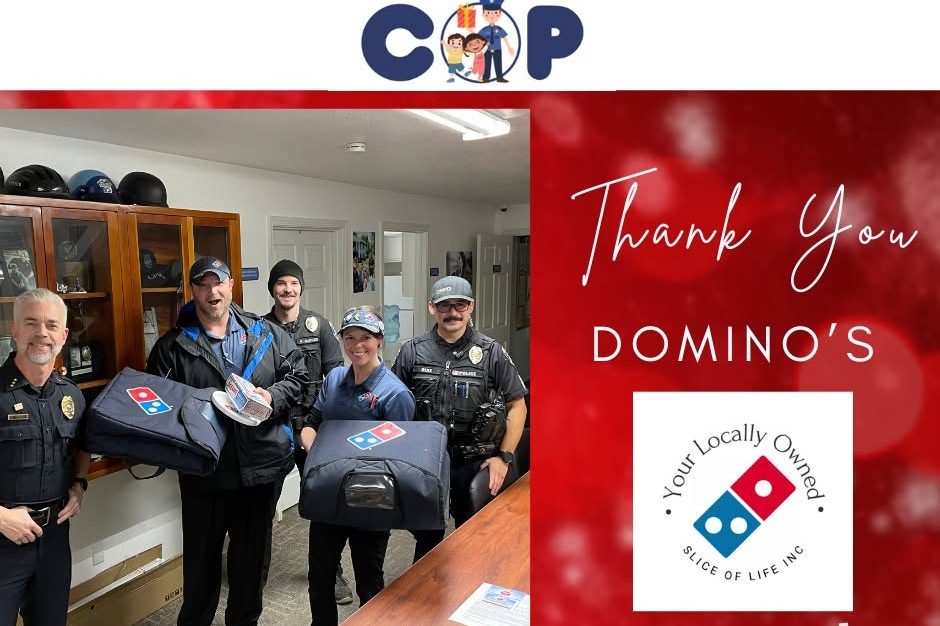Shop with a Cop Dominos thank you